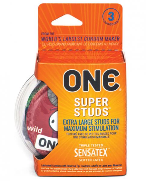 One Super Studs Latex Condoms 3 Pack