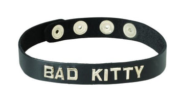 Wordband Collar Bad - Kitty - Black