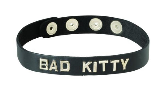 Wordband Collar Bad - Kitty - Black