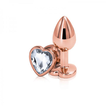 Rear Assets Rose Gold Heart Small - Clear