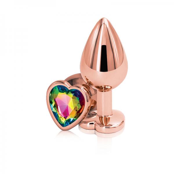 Rear Assets Rose Gold Heart Medium - Rainbow