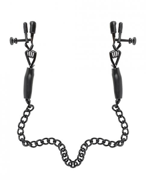 Fetish Fantasy Adjustable Nipple Chain Clamps Black