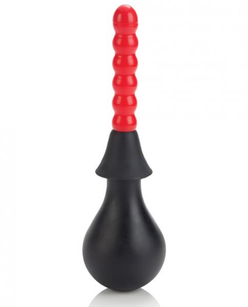 Ribbed Anal Douche Black Red