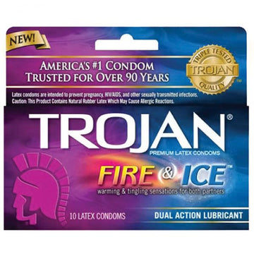 Trojan Fire &amp; Ice Lubricated Latex Condoms