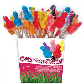 Pecker Candy Bouquet 6 Bouquets 12 Piece Pail Display
