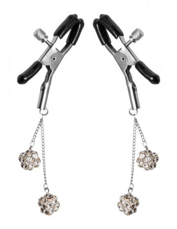 Masters Rhinestone Nipple Clamps Square Clear