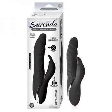Surenda Rabbit Lover &amp; Dong Black Vibrator