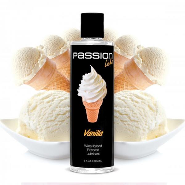 Passion Licks Vanilla Water Based Flavored Lubricant 8oz
