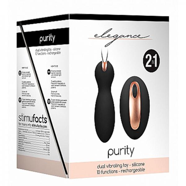 Elegance Dual Vibrating Toys - Vibrating Remote Control &amp; Kegel Balls - Black
