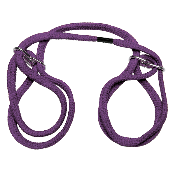 Japanese Style Bondage Cotton Wrist or Ankle Cuffs Purple