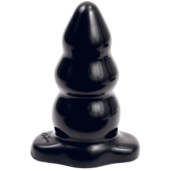 Triple Ripple Large Black Butt Plug