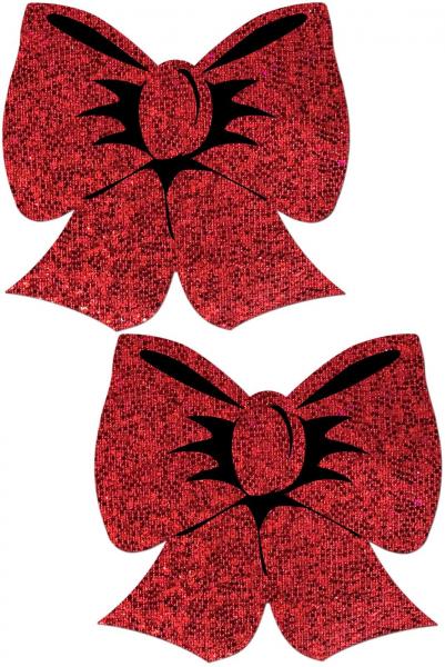 Pastease Holographic Red Bows Pasties