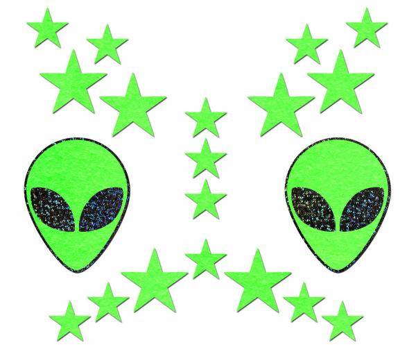 Pastease Set Neon Alien Glow In The Dark Stars Pasties