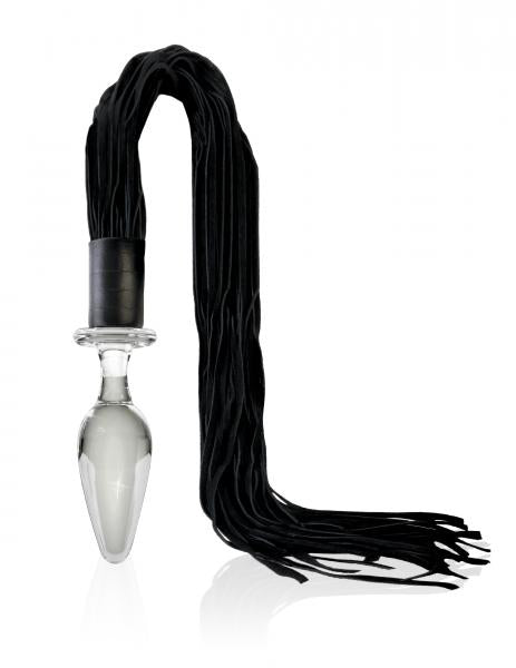 Icicles #49 Glass Butt Plug Attached Flogger Clear