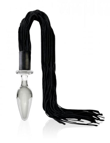 Icicles #49 Glass Butt Plug Attached Flogger Clear